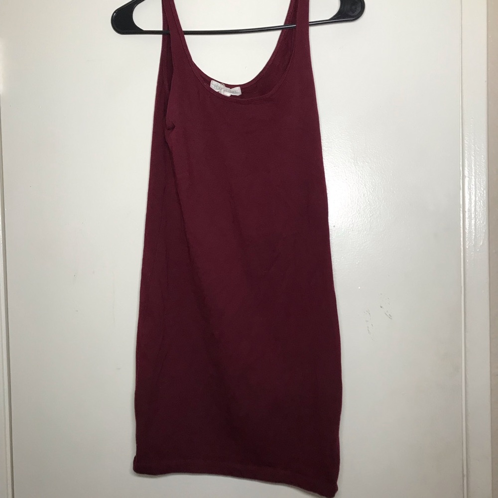 Burgundy tube dress